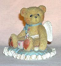 Enesco Cherished Teddies Figurine - Cupid Baby Boy On Pillow - Little Bundle Of Joy