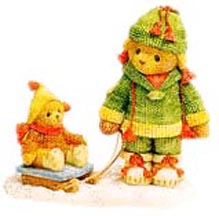 Enesco Cherished Teddies Figurine - Marge And Nell - Friends Always Help You Pull Through