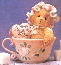 Enesco Cherished Teddies Figurine - Marilyn - A Cup Full Of Cheer