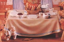 Enesco Cherished Teddies Figurine - Table With Food And Dog