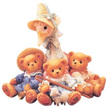 Enesco Cherished Teddies Figurine - Mother Goose & Friends - Friends Of A Feather Flock Together