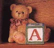 Enesco Cherished Teddies Block Letter - Bear With A Block