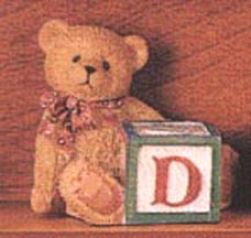 Enesco Cherished Teddies Block Letter - Bear With D Block