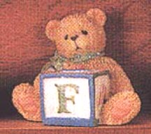 Enesco Cherished Teddies Block Letter - Bear With F Block