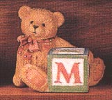 Enesco Cherished Teddies Block Letter - Bear With M Block