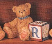 Enesco Cherished Teddies Block Letter - Bear With R Block