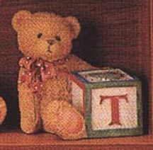 Enesco Cherished Teddies Block Letter - Bear With T Block