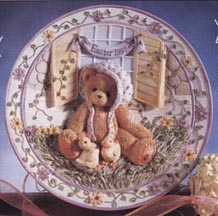 Enesco Cherished Teddies Plate - Easter 1997 Plate - Springtime Happiness