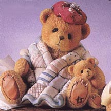 Enesco Cherished Teddies Figurine - Bear - Can't Bear To See You Under The Weather