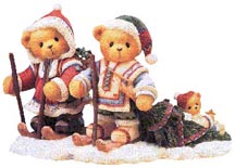 Enesco Cherished Teddies Figurine - Segrid, Justaf & Ingmar - The Spirit Of Christmas Grows In