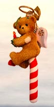 Enesco Cherished Teddies Ornament - Bear with Candle Candy Cane