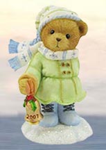 Enesco Cherished Teddies Figurine - Rosalee - May Your Season Ring With Happiness