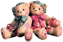 Enesco Cherished Teddies Figurine - Bonnie And Harold - Ring In The Holidays With Me