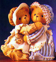 Enesco Cherished Teddies Figurine - Haley And Logan - Sisters And Hugs Soothe The Soul