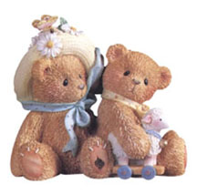 Enesco Cherished Teddies Figurine - Daisy And Chelsea - Old Friends Always Find Their Way Back