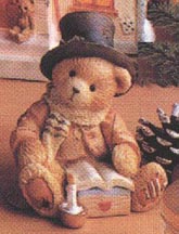 Enesco Cherished Teddies Figurine - Bear Cratchit-and A Very Merry Christmas To You Mr. Scrooge