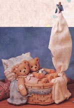 Enesco Cherished Teddies Musical - Boy And Girl In Laundry Basket