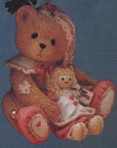 Enesco Cherished Teddies Ornament - Elf Bear With Doll