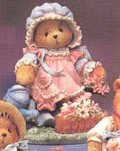 Enesco Cherished Teddies Figurine - Mary, Mary Quite Contrary - Friendship Blooms With Loving Care