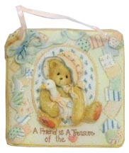 Enesco Cherished Teddies Plaque - Wall Hanging - A Friend Is A Treasure Of The Heart