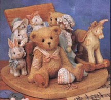 Enesco Cherished Teddies Musical - Bear With Toy Chest - Old Friends Are The Best Friends