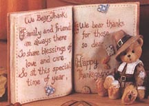 Enesco Cherished Teddies Plaque - Thanksgiving Prayer - Plaque - We Bear Thanks