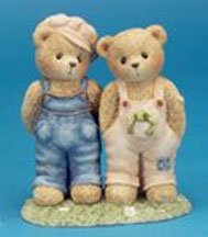 Enesco Cherished Teddies Figurine - Ernest & Bugsy - Looks Like Trouble Is