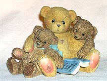 Enesco Cherished Teddies Figurine - Caleb & Friends - When One Lacks Vision, Another Must Provide Supervision