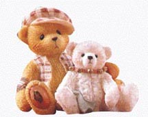 Enesco Cherished Teddies Figurine - Bailey And Friend - The Only Thing More Contagious Than A Cold Is A Best Friend