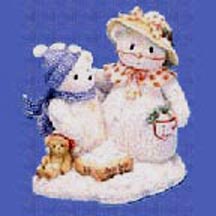 Enesco Cherished Teddies Figurine - Frosty And Aurora - Let It Snow, Let It Snow