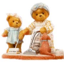 Enesco Cherished Teddies Figurine - Charlotte & Elaine -  A Woman's Work Is Never Done