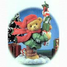 Enesco Cherished Teddies Figurine - Guy - I Come Bearing Gifts For Everyone!