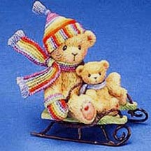 Enesco Cherished Teddies Figurine - Joan, The Best Time Of Winter Is The Time I Spend With You