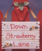 Enesco Cherished Teddies Figurine - Sign - Mini - Down Strawberry Lane