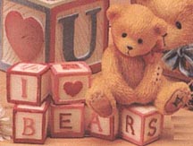 Enesco Cherished Teddies Figurine - I Love Bears Letters Mini