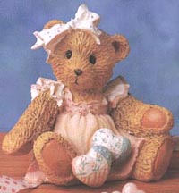 Enesco Cherished Teddies Figurine - Amy - Hearts Quilted With Love