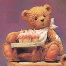 Enesco Cherished Teddies Figurine - Age 3 - Three Cheers For You