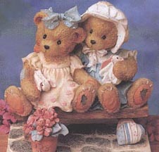 Enesco Cherished Teddies Figurine - Tracie & Nicole - Side By Side With Friends