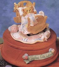 Enesco Cherished Teddies Musical - Baby In Cradle - Cradled With Love