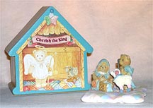 Enesco Cherished Teddies Figurine - Nativity In Creche - Mini