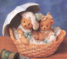 Enesco Cherished Teddies Figurine - Beth And Blossom - Friends Are Never Far Apart