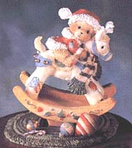 Enesco Cherished Teddies Figurine - Beth On Rocking Reindeer  Beth - Happy Holidays, Deer Friend
