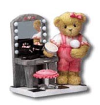 Enesco Cherished Teddies Figurine - Maxine D'face The Make-Up Artist For A Bear's Life