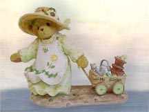 Enesco Cherished Teddies Figurine - Savannah Tends Her Garden With Love And Care