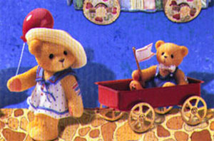 Enesco Cherished Teddies Figurine - Letty, Girl Pulling Wagon (1999 Membears Only Figurine)