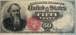 50&cent; Fourth Series "Edwin M. Stanton" Fractional Currency Note