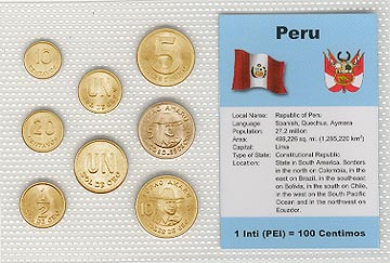 Peru Coin Sets Peru Set Of 8 Uncirculated Coins
