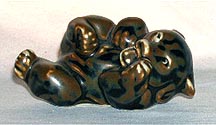Royal Copenhagen Figurine - Brown Bear Cub, Lying - brown