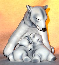 Polar Bear And Cubs Animal Figurine