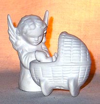 Angel With Baby - White Religious Figurine